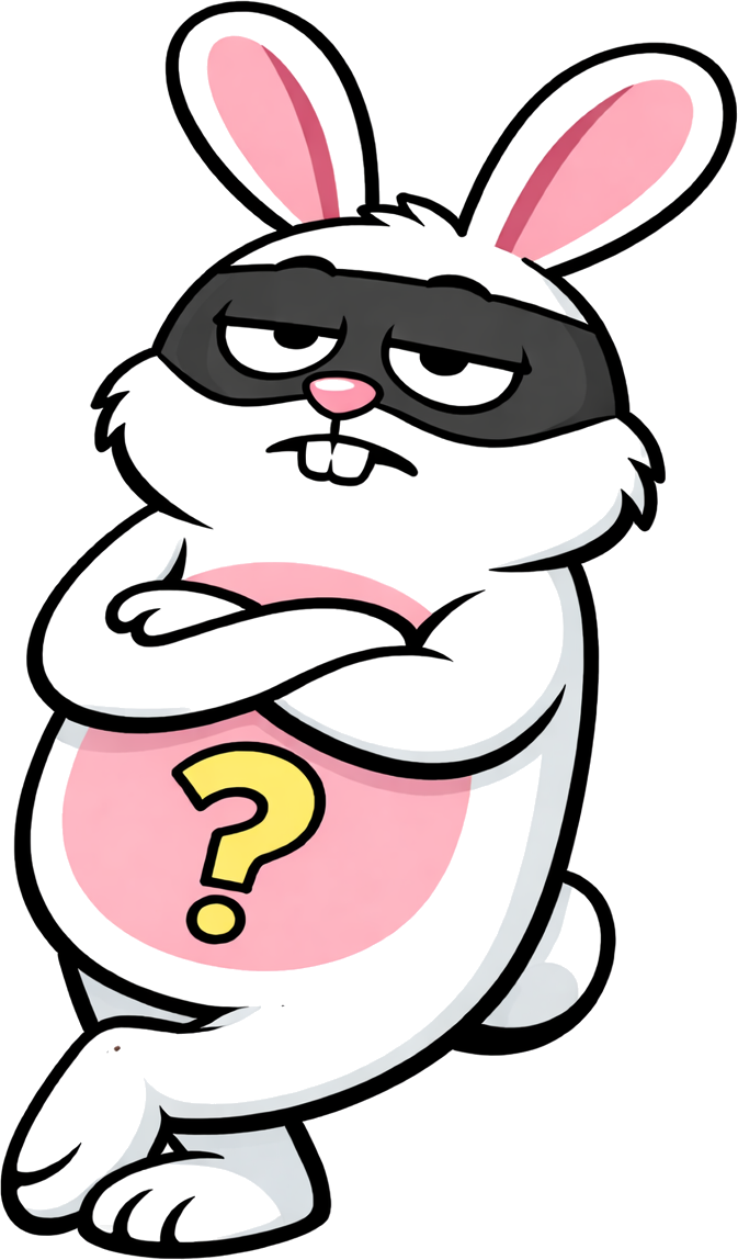 Leaning Bunny Mascot